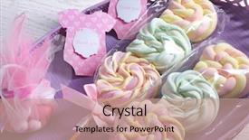  Presentation with baby shower - Slide set enhanced with treats for baby shower background and a coral colored foreground