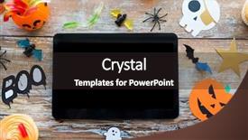  Presentation with holidays - Presentation theme enhanced with treats with tablet pc computer background and a  colored foreground