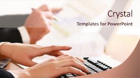  Presentation with working together - PPT layouts enhanced with treaty - colleagues working together in office background and a cream colored foreground