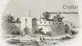  Presentation with bosnia - Presentation theme enhanced with trebinje castle old view bosnia background and a light gray colored foreground