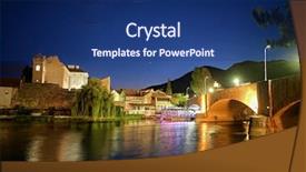  Presentation with reflection - Amazing theme having trebisnjica river at night bosnia backdrop and a ocean colored foreground