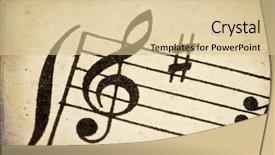  Presentation with music border - Colorful presentation theme enhanced with treble clef - macro of sheet backdrop and a lemonade colored foreground