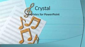  Presentation with treble clef - Beautiful presentation theme featuring treble clef - music notes and sheets backdrop and a light blue colored foreground