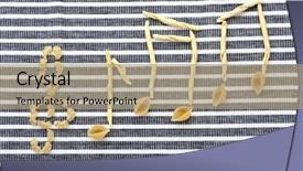  Presentation with treble clef - Slide deck featuring treble clef and musical notes background and a coral colored foreground