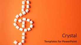  Presentation with treble clef - Beautiful presentation theme featuring treble clef made of marshmallow backdrop and a red colored foreground