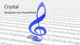  Presentation with treble clef - Presentation theme having treble clef on sheet background and a white colored foreground