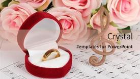  Presentation with treble clef - Presentation design consisting of treble clef roses and box background and a coral colored foreground
