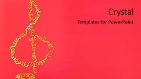  Presentation with treble clef - Beautiful slide deck featuring treble clef sign on red backdrop and a dark gray colored foreground