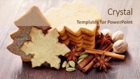  Presentation with christmas food - Amazing presentation design having nutmeg tree - homemade christmas gingerbread cookies backdrop and a  colored foreground