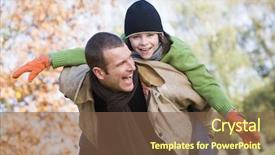  Presentation with giving - Slides consisting of tree 10 leaves - father giving son piggyback background and a tawny brown colored foreground