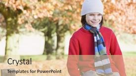  Presentation with barn wood autumn apples - Beautiful presentation theme featuring tree 10 leaves - young boy sitting on fence backdrop and a  colored foreground