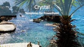  Presentation with water leaf - Slides consisting of tree and clear blue water background and a teal colored foreground