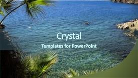 Presentation with ocean clear water deep blue - Slide set featuring tree and clear blue water background and a ocean colored foreground