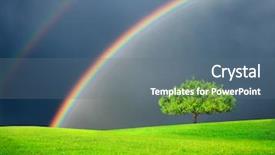  Presentation with green tree - Cool new presentation with tree and double rainbow backdrop and a ocean colored foreground