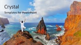  Presentation with yoga cartoon postures - Amazing PPT layouts having tree atlantic storms colorful pinnacle backdrop and a light blue colored foreground