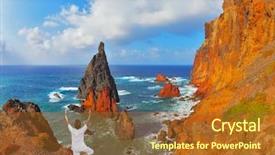  Presentation with benefits of yoga - Slide set with tree atlantic storms colorful pinnacle background and a red colored foreground