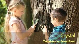 Presentation with raising the bar for all children - Colorful presentation design enhanced with tree bark through magnifying glasses backdrop and a tawny brown colored foreground