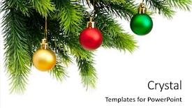  Presentation with white christmas - Amazing PPT layouts having tree branch - christmas decoration isolated backdrop and a white colored foreground