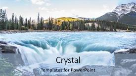  Presentation with cold water - Cool new PPT layouts with clear autumn evening in canada backdrop and a light blue colored foreground