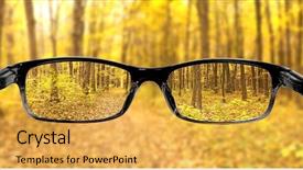  Presentation with clear - PPT theme featuring see clearly - clear forest in glasses background and a yellow colored foreground