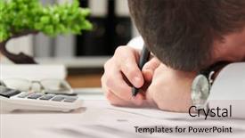  Presentation with financial accounting - Beautiful PPT theme featuring tree diagram - tired businessman sleeping backdrop and a coral colored foreground