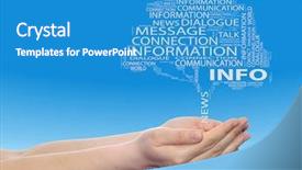  Presentation with internet communication - Presentation theme enhanced with tree contact word cloud tagcloud background and a teal colored foreground