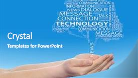  Presentation with internet communication - Slide deck consisting of tree contact word cloud tagcloud background and a teal colored foreground