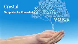  Presentation with internet communication - PPT theme with tree contact word cloud tagcloud background and a teal colored foreground