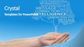  Presentation with internet communication - Presentation design consisting of tree contact word cloud tagcloud background and a teal colored foreground