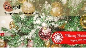  Presentation with snow tree - Cool new presentation theme with tree covered in snow backdrop and a yellow colored foreground