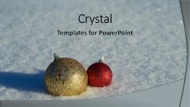  Presentation with christmas balls disco ball - Slide deck consisting of tree decoration in fresh snow background and a light gray colored foreground