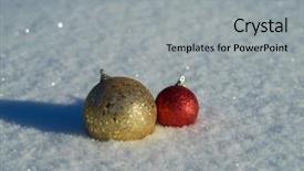  Presentation with christmas tree - Colorful slide deck enhanced with tree decoration in fresh snow backdrop and a light gray colored foreground