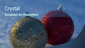  Presentation with christmas tree - Amazing slide deck having tree decoration in fresh snow backdrop and a ocean colored foreground