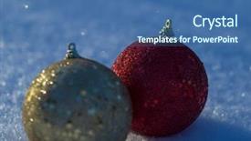  Presentation with christmas tree - Slides with tree decoration in fresh snow background and a  colored foreground