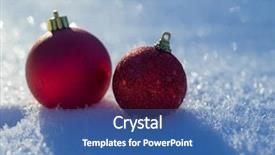  Presentation with christmas balls disco ball - Audience pleasing theme consisting of tree decoration in fresh snow backdrop and a  colored foreground