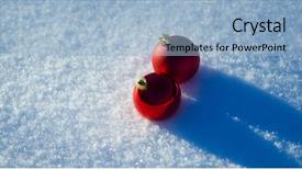  Presentation with christmas tree - PPT layouts featuring tree decoration in fresh snow background and a  colored foreground