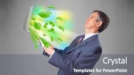  Presentation with recycle - Amazing presentation theme having tree eco green tech - handsome businessman holding laptop backdrop and a  colored foreground