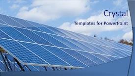  Presentation with solar tree - PPT layouts consisting of tree eco green tech - solar enegy station under blue background and a  colored foreground