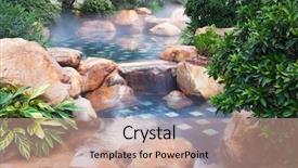  Presentation with residential - PPT layouts with tree features - detail of the landscaping gardening background and a coral colored foreground