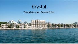  Presentation with amazing - Audience pleasing theme consisting of tree features - panoramic view of amazing dolmabahce backdrop and a light blue colored foreground