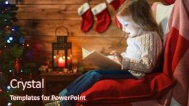  Presentation with gifs christmas - PPT theme with tree gifts reading a book background and a wine colored foreground