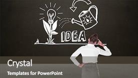  Presentation with professional development - Presentation theme featuring tree growth professional development - businesswoman scratching her head background and a dark gray colored foreground