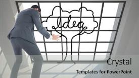  Presentation with composite - Beautiful presentation design featuring tree growth professional development - composite image of businessman catching backdrop and a  colored foreground