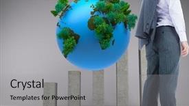  Presentation with composite - Presentation theme consisting of tree growth professional development - composite image of businessman standing background and a light gray colored foreground