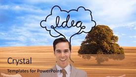  Presentation with composite - Slides enhanced with tree growth professional development - composite image of smiling businessman background and a coral colored foreground