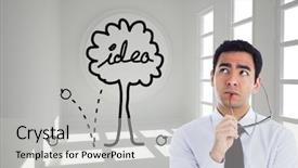  Presentation with composite material glass fiber - Cool new theme with tree growth professional development - composite image of thinking businessman backdrop and a light gray colored foreground