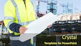  Presentation with composite construction - Slides having tree growth professional development - digital composite of engineer background and a wine colored foreground