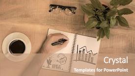  Presentation with innovation - Presentation enhanced with tree growth professional development - idea and innovation graphic background and a coral colored foreground