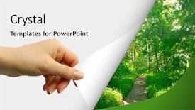  Presentation with blank - Presentation having tree hands - card blank in a hand background and a white colored foreground