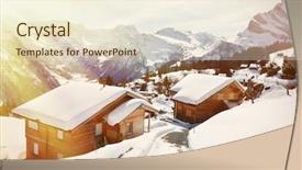  Presentation with switzerland - Beautiful theme featuring tree house - braunwald switzerland backdrop and a cream colored foreground